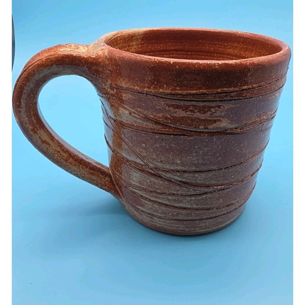 Studio Art Pottery Mug Signed Coffee Cup Brown Glaze Santa Fe New Mexico Artist
